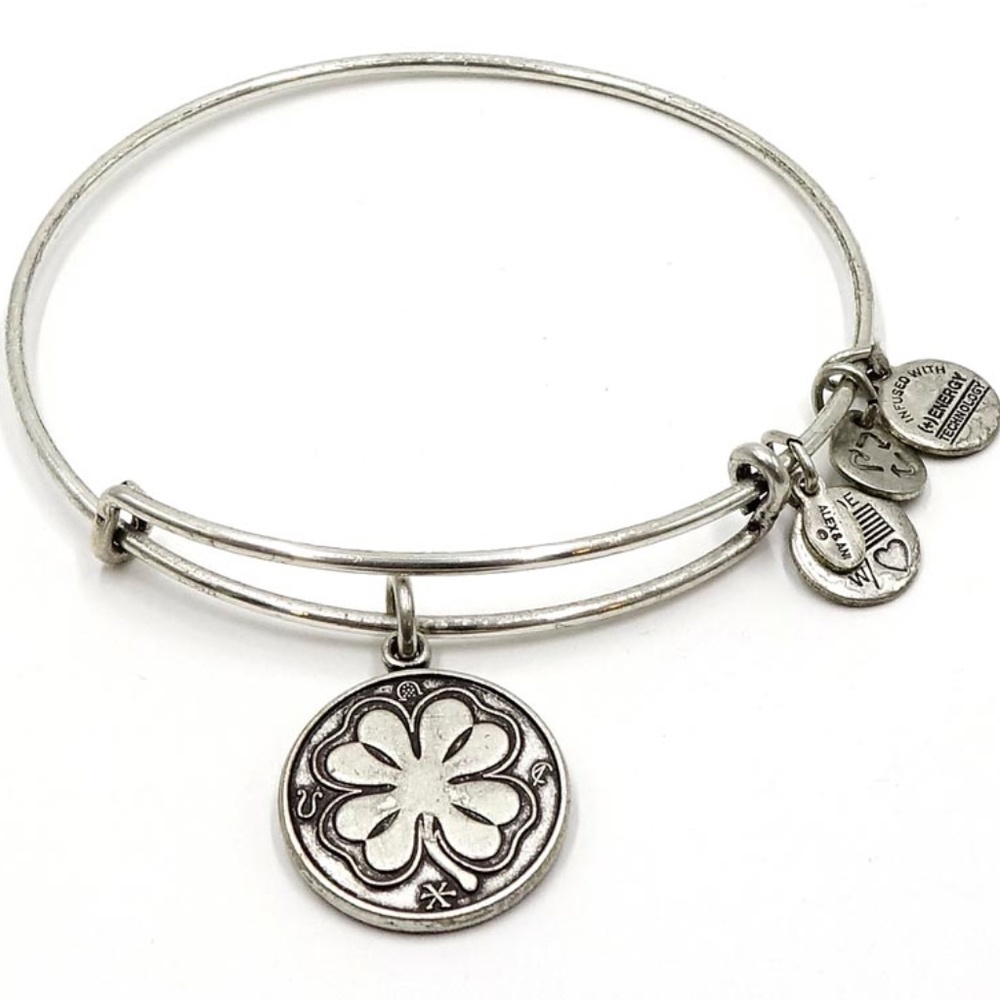 Alex and Ani Four Lead Clover Bangle
